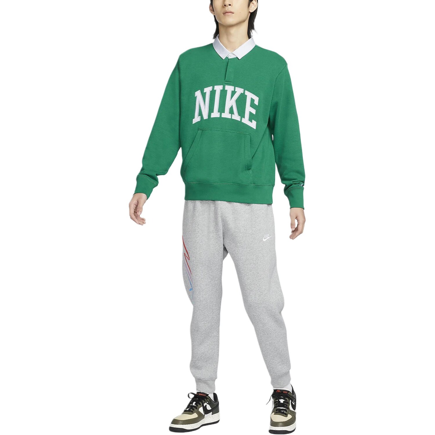 Одежда Поло Рубашка Мужская Зеленый Nike, зеленый — фото 2