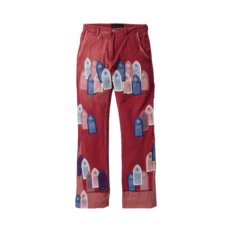 

Брюки Who Decides War Patched Arch Carpenter Pant 'Crimson', красный