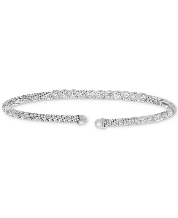 

Браслет-Манжета с круглыми кубическими цирконами из стерлингового серебра или 14-каратного золота или 14-каратного розового золота поверх стерлингового серебра Macy'S, silver