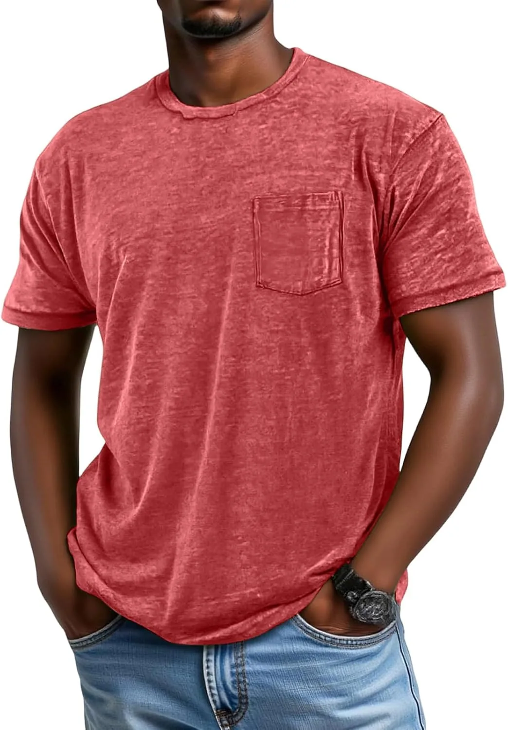 

Мужская футболка с коротким рукавом и карманом RODYETQQ