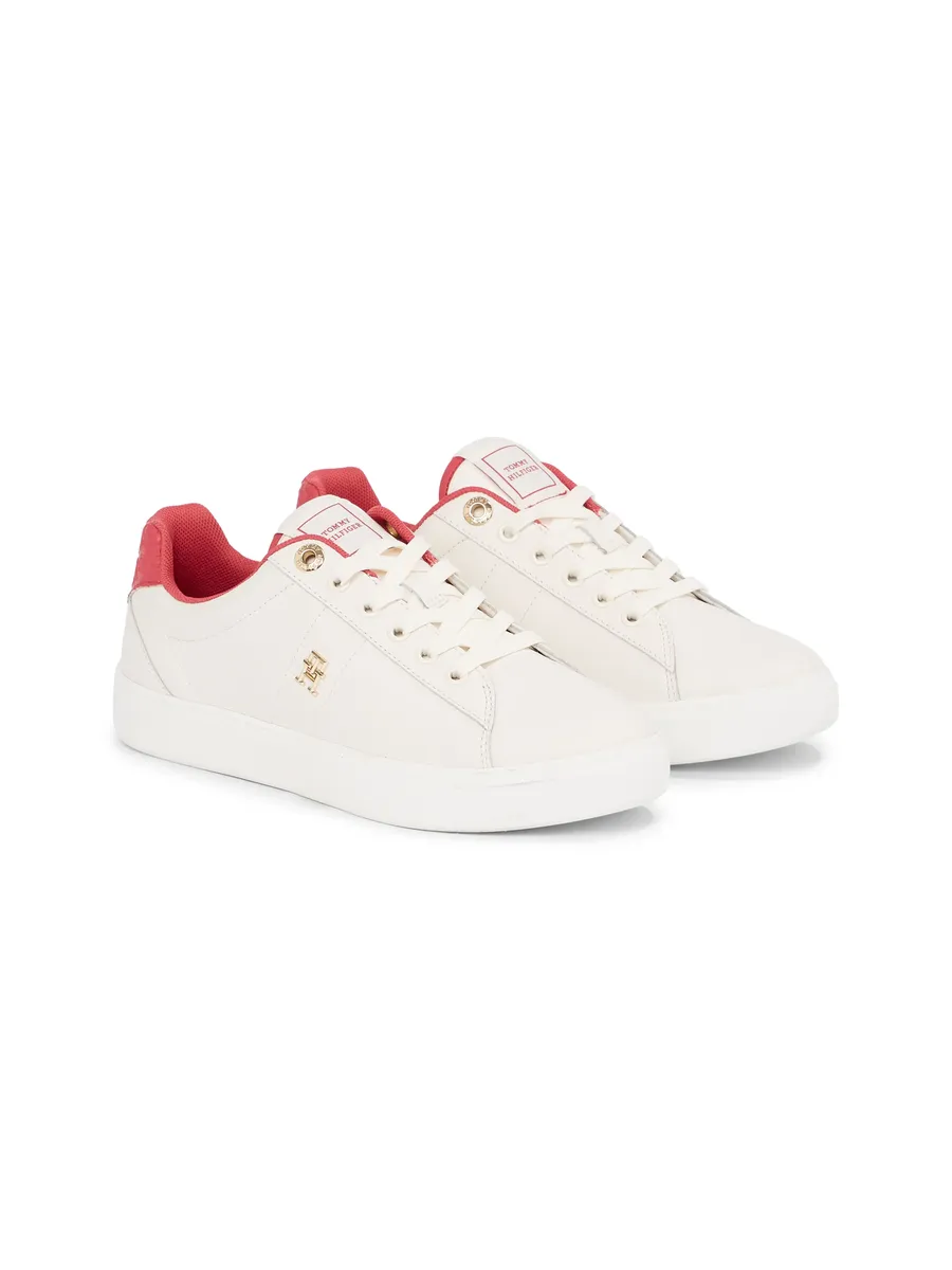 

Кроссовки на платформе Tommy Hilfiger "ELEVATED ESSENT SNEAKER MONOGRAM", шнуровка, повседневная обувь, полуботинки с мягкой кромкой голенища, розовый