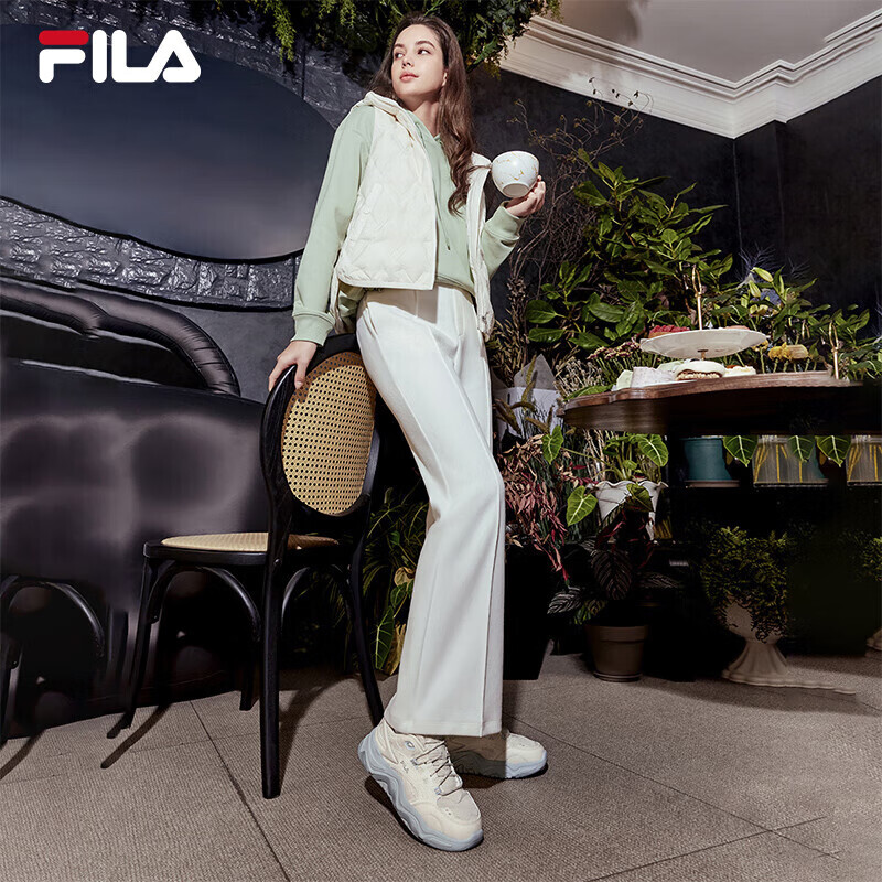 Кроссовки женские Fila Collina на толстой подошве, светло-розовый / бежевый — фото 3