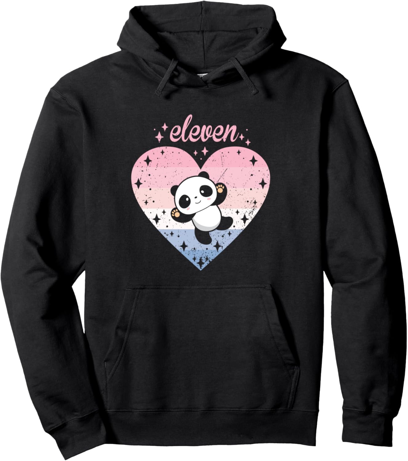 

Милая толстовка с пандой для девочки на 11-й день рождения Retro Panda Themed Girls Birthday Designs, черный