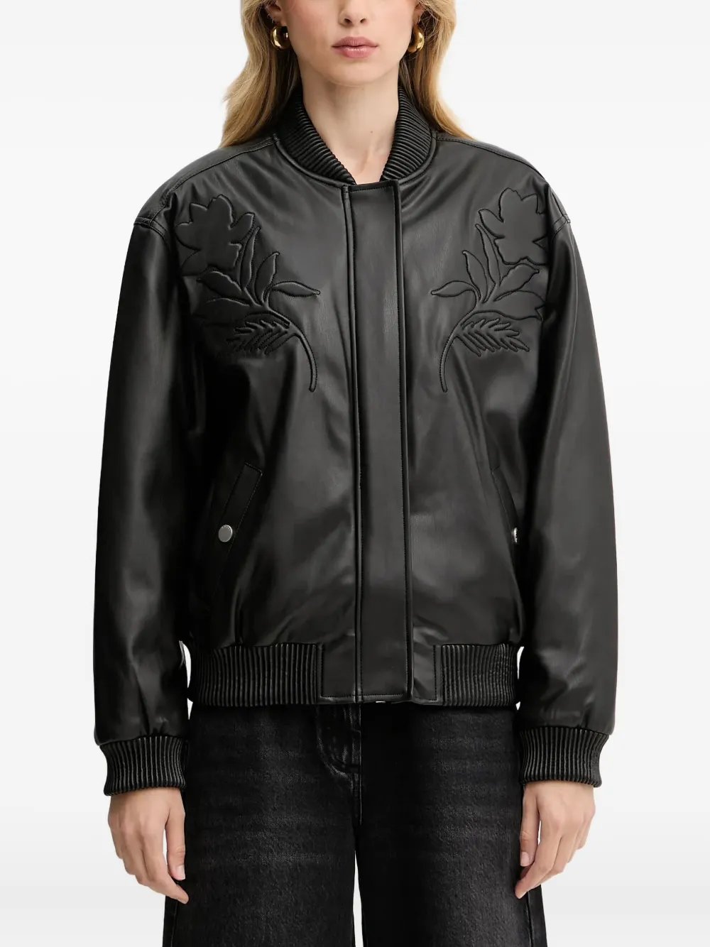 

Бомбер с цветочным декором Guess Usa, черный