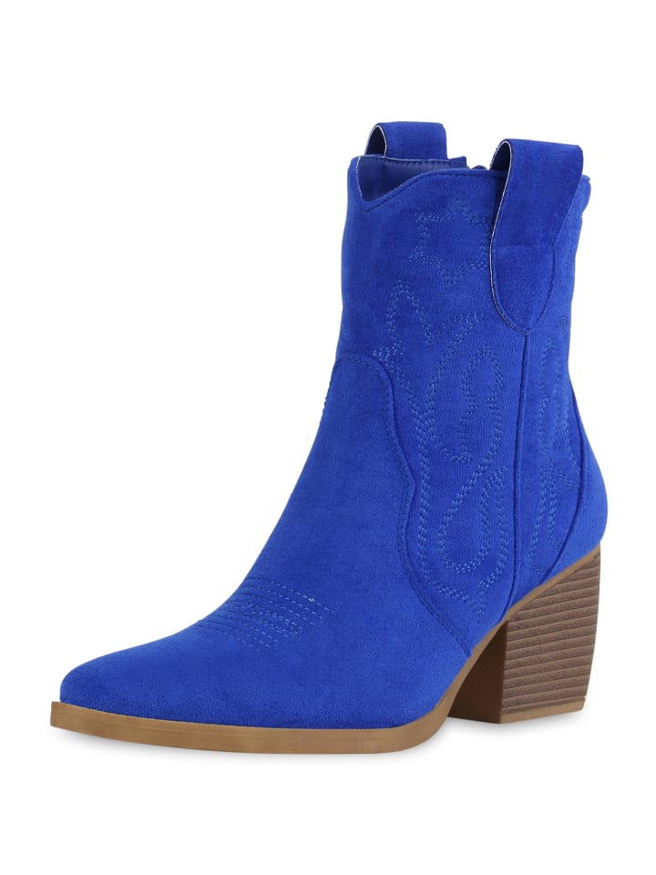 Ботильоны VAN HILL Cowboy Boots Ava, цвет blau velours