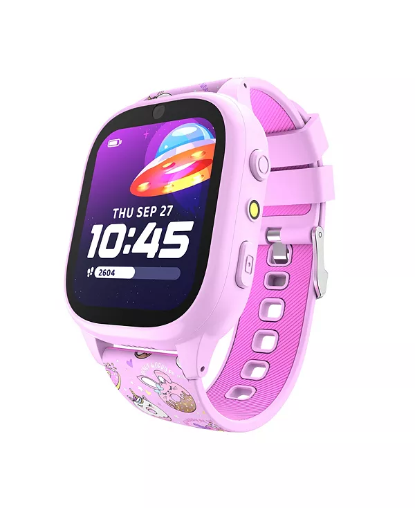 

4 детских умных часа с силиконовым ремешком цвета фуксии, 49 мм Playzoom, fuschia