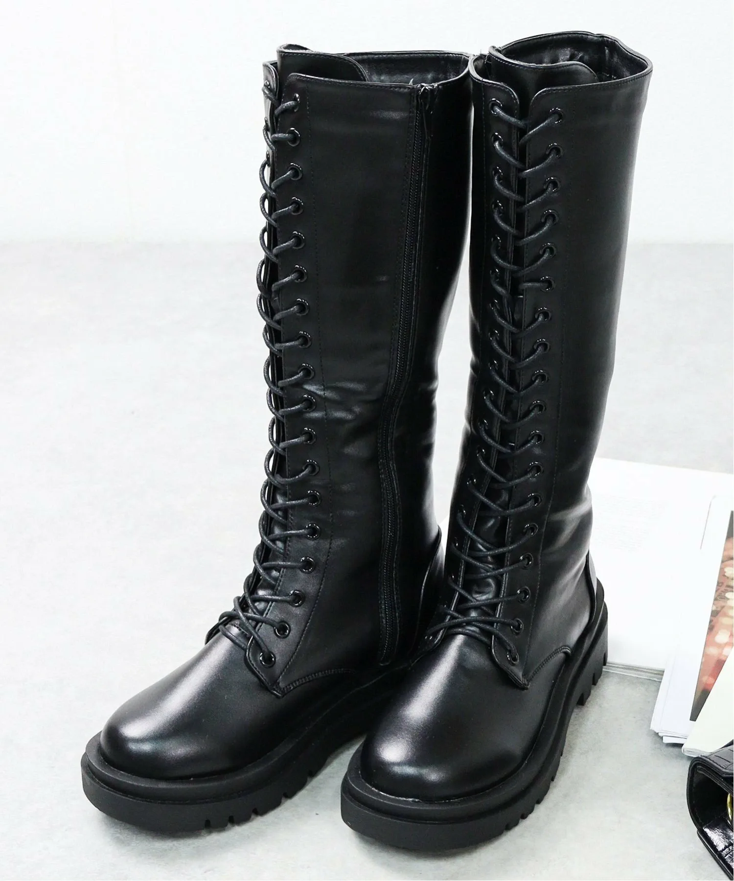 Высокие сапоги 9090 Liberty Doll, цвет Black Pu