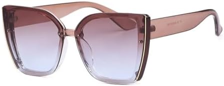 

Солнцезащитные очки большого размера 2027 года для женщин, модные солнцезащитные очки в крупной квадратной оправе для мужчин, ретро-очки «кошачий глаз» MTZJH, Brown Blue