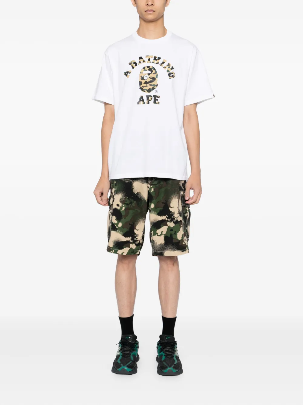 Шорты карго Map Camo A BATHING APE, зеленый — фото 2