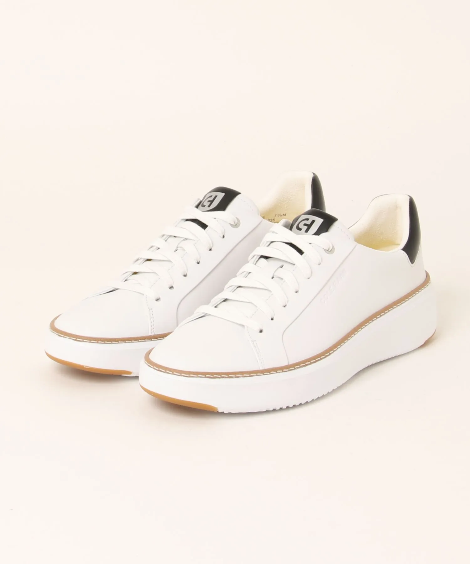 Мужские кожаные кроссовки COLE HAAN GRANDPRO TOPSPIN чёрно-белые