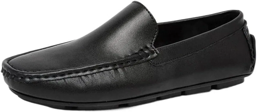 Лоферы мужские, кожаные, Driving Moccasins Loafer Shoes, Black ZUZALA