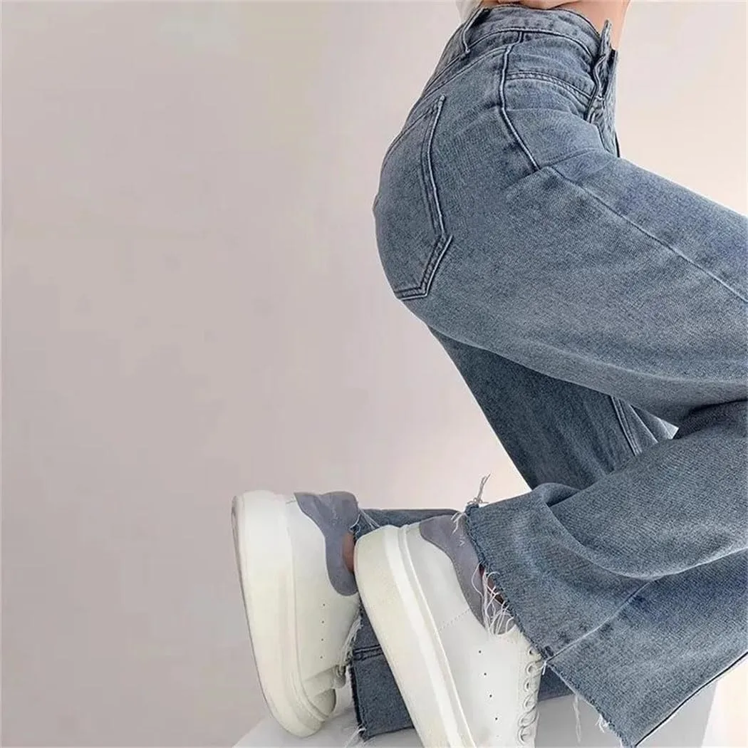 Женские джинсы Loose Fit Straight Leg с эффектом винтажной потертости