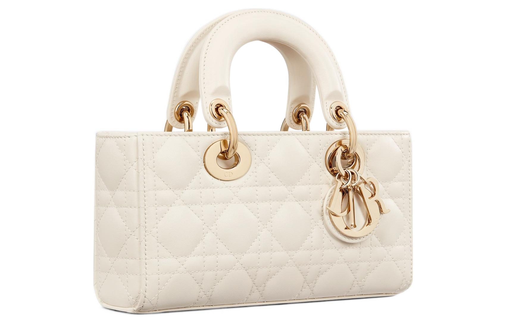 DIOR Сумка Lady D JOY из овчины через плечо кроссбоди женская молочно-белая — фото 2