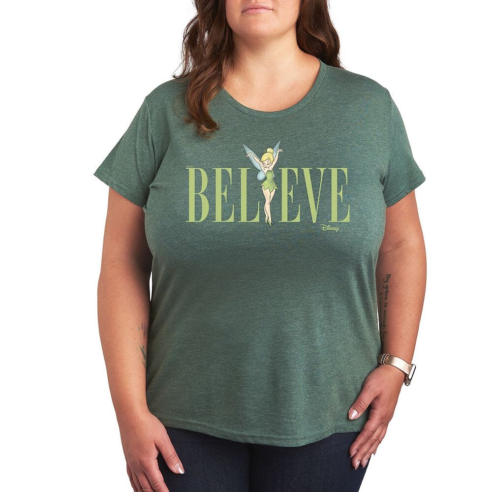 

Футболка Disney's Tinker Bell Plus с рисунком «Believe», цвет Heather Juniper