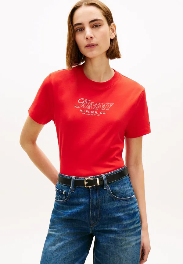 Футболка с логотипом, трикотажное полотно с принтом. Tommy Hilfiger, Fireworks