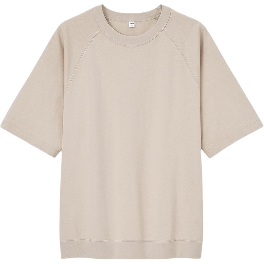 

Футболка унисекс светло-бежевая Uniqlo, светло-бежевый