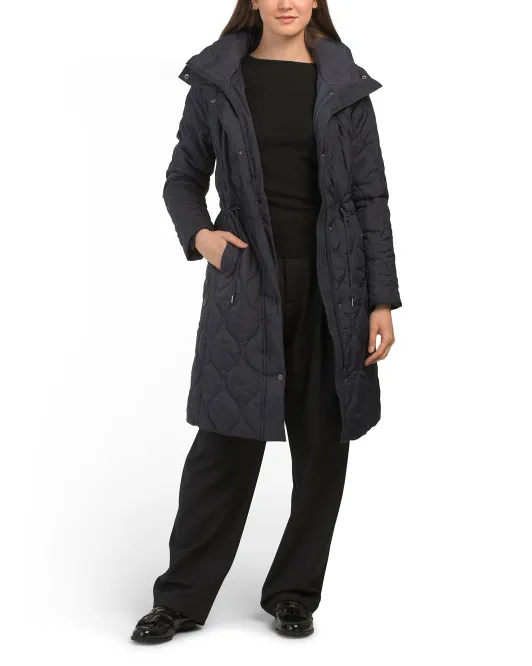 

Стеганая куртка Maggie со складным капюшоном Tahari, синий