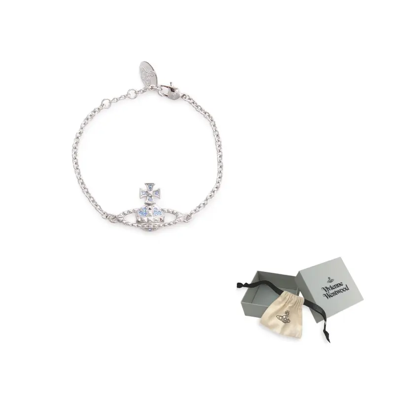 

Vivienne Westwood Сезонная лимитированная коллекция браслетов-цепочек из голубого и серебряного бриллиантов для женщин