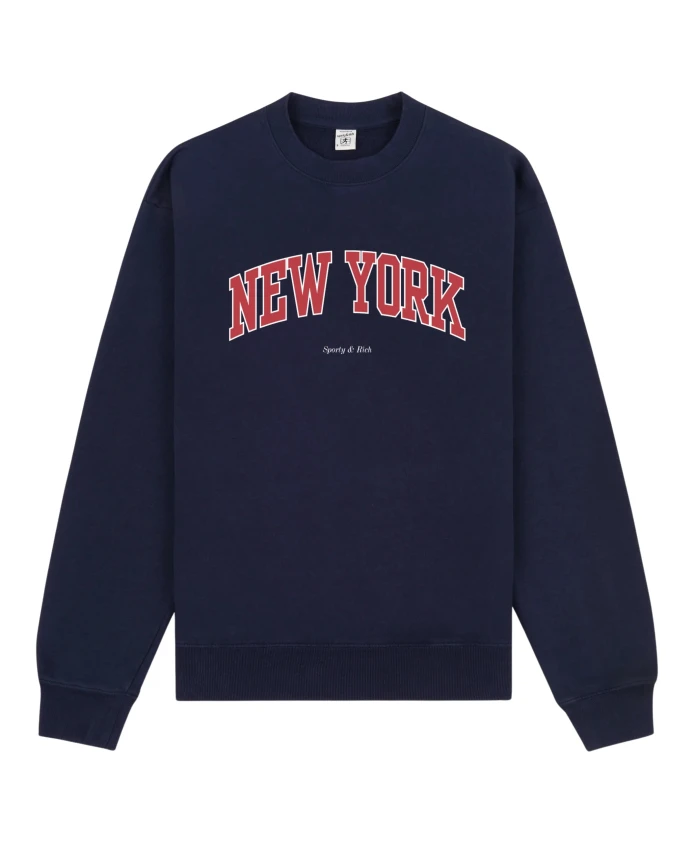 

Темно-Синяя толстовка с круглым вырезом Sporty & Rich, синий