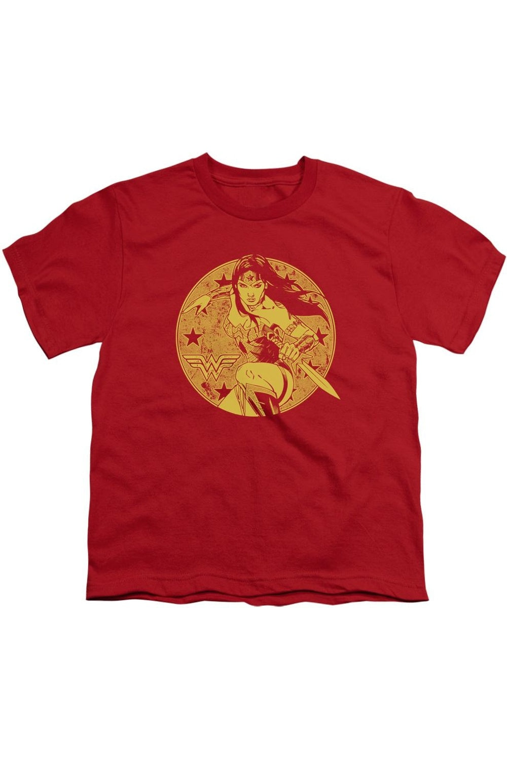 

Футболка с коротким рукавом для детей "Молодая Чудо-женщина" из Лиги справедливости Америки Gildan, красный