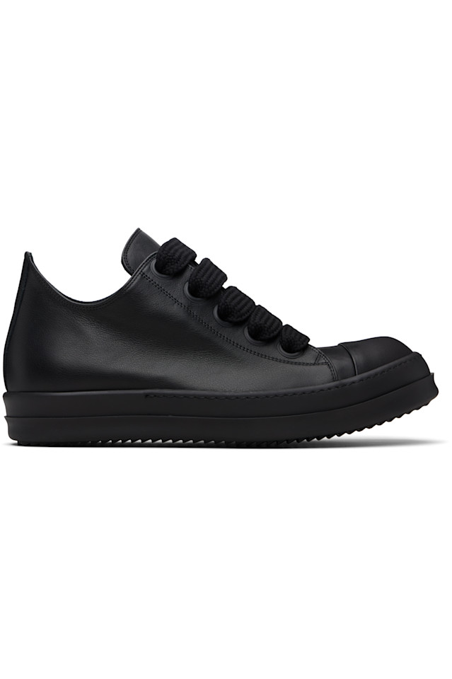 Rick Owens Черные низкие кроссовки Black Temple Jumbolace