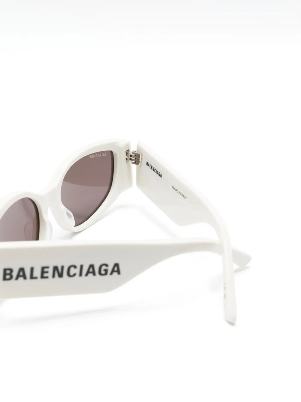 Солнцезащитные очки в овальной оправе с логотипом Balenciaga Eyewear, белый — фото 3
