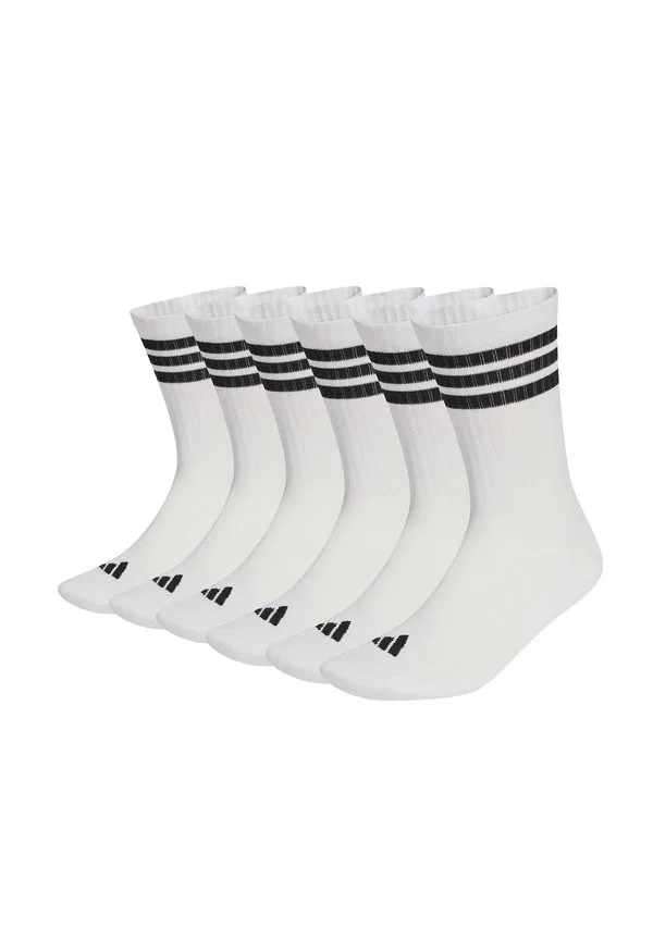 Унисекс спортивные носки с тремя полосками, мягкие, 6 пар. Adidas Performance, White