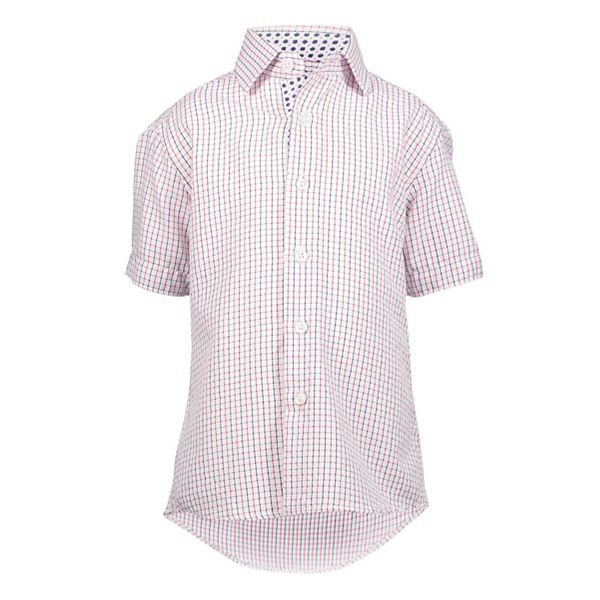 

Мальчиковая рубашка с коротким рукавом slim fit в клетку Elie Balleh