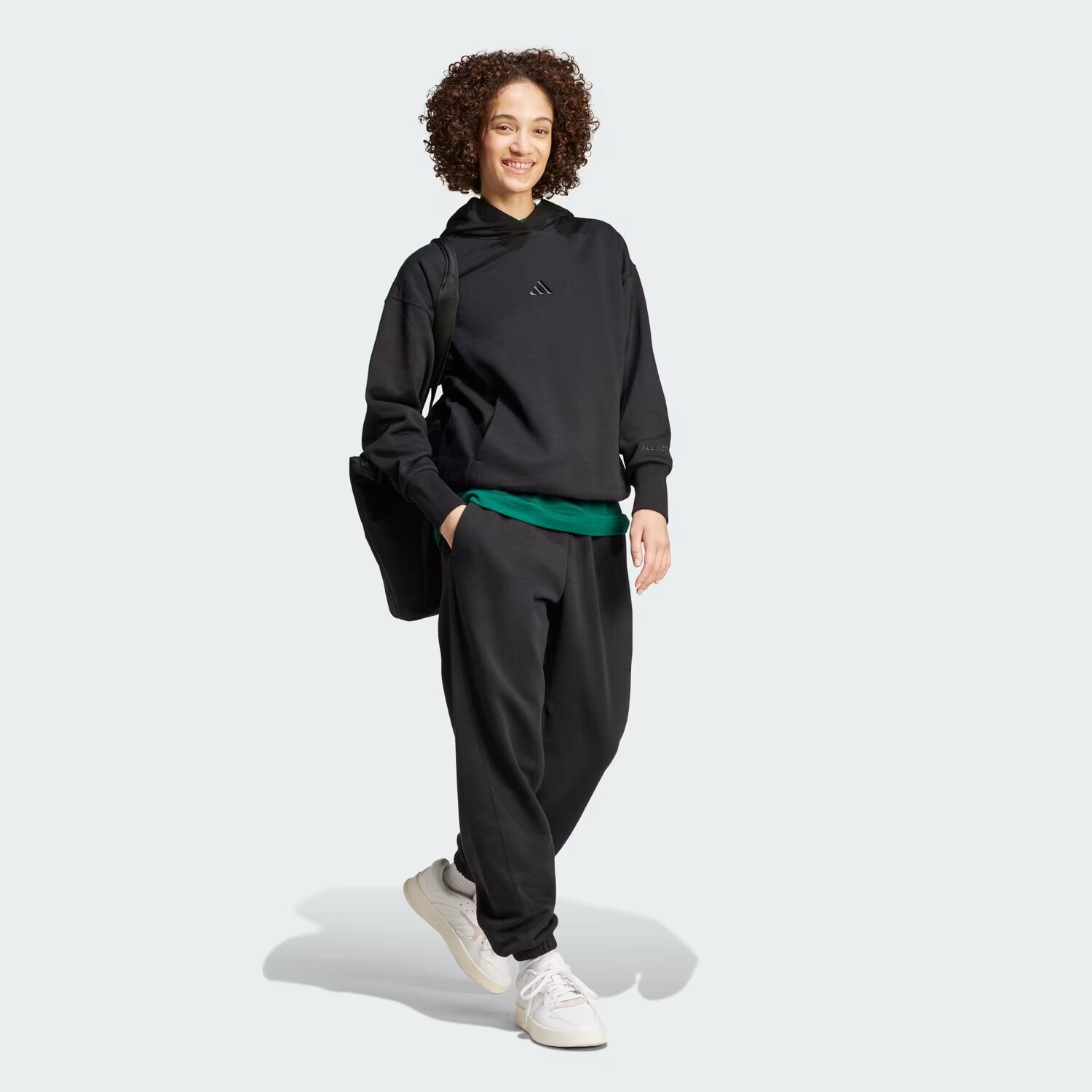 Свободные флисовые брюки ALL SZN Adidas, цвет Black — фото 3