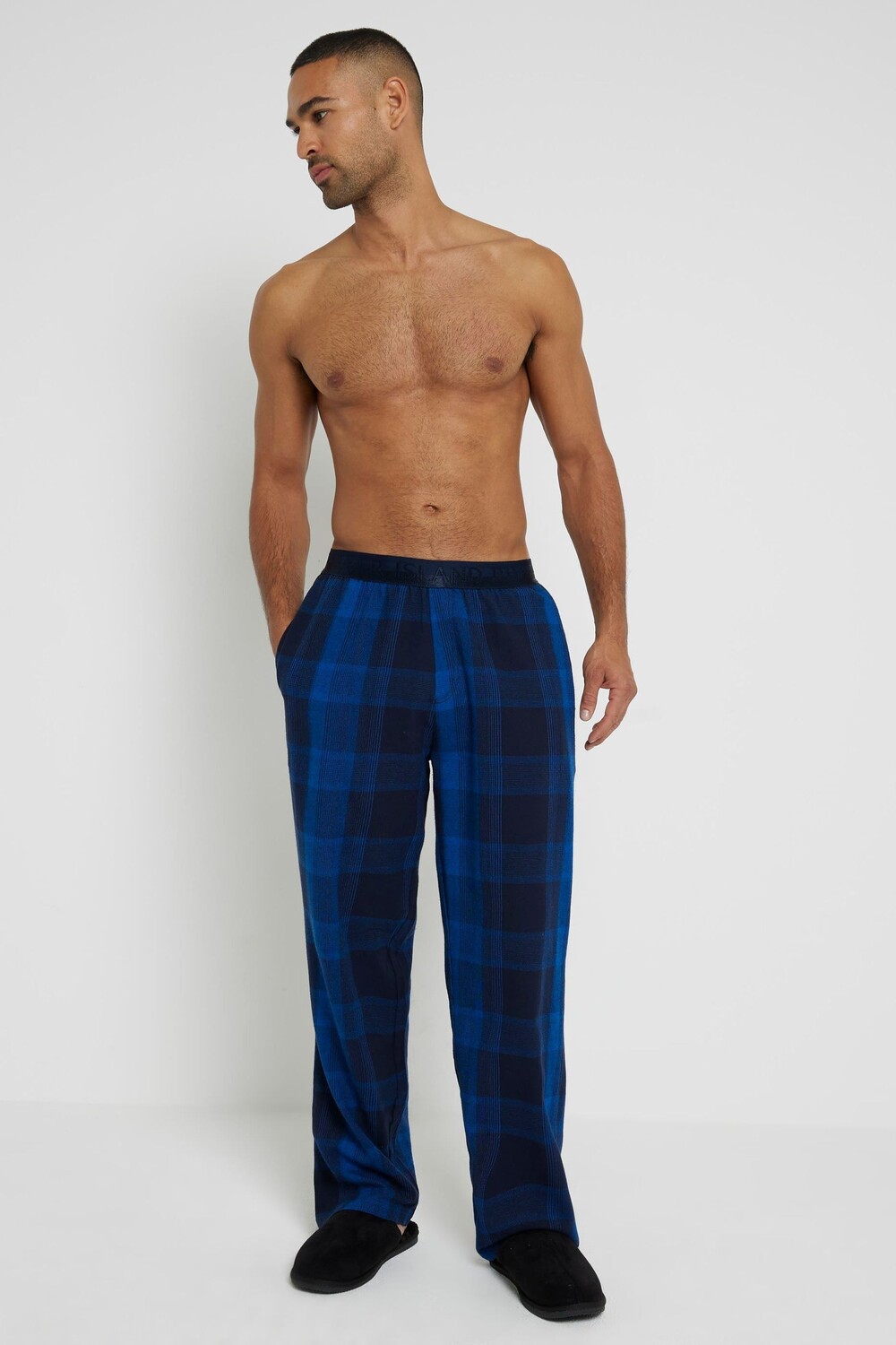 

Брюки в клетку из 100% хлопка River Island, синий