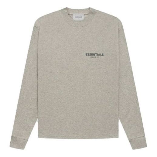 

Футболка Fear of God Essentials FW21 Long Sleeve Tee Dark Heather Oatmeal, цвет dark heather oatmeal