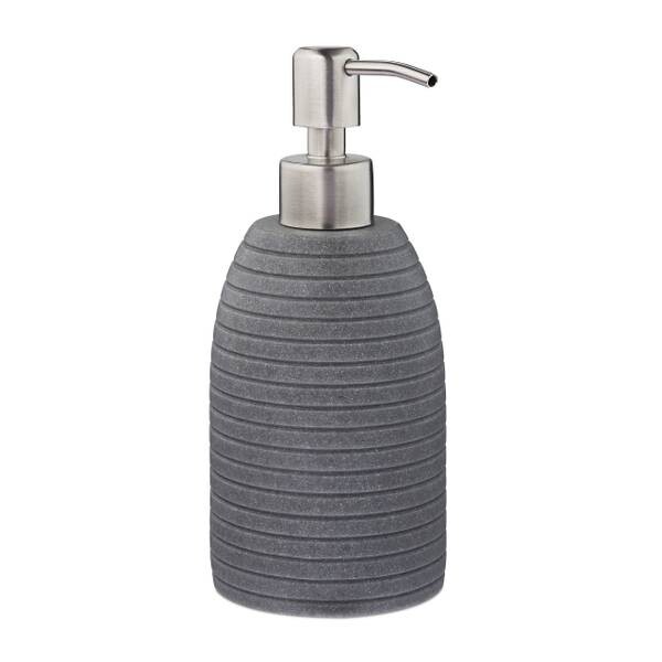 

Дозатор мыла Relaxdays Edelstahlpumpe Rillen цвет grau/silber