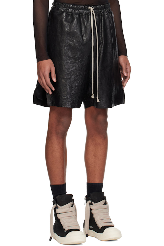 Кожаные боксерские шорты Temple Rick Owens, черный — фото 2