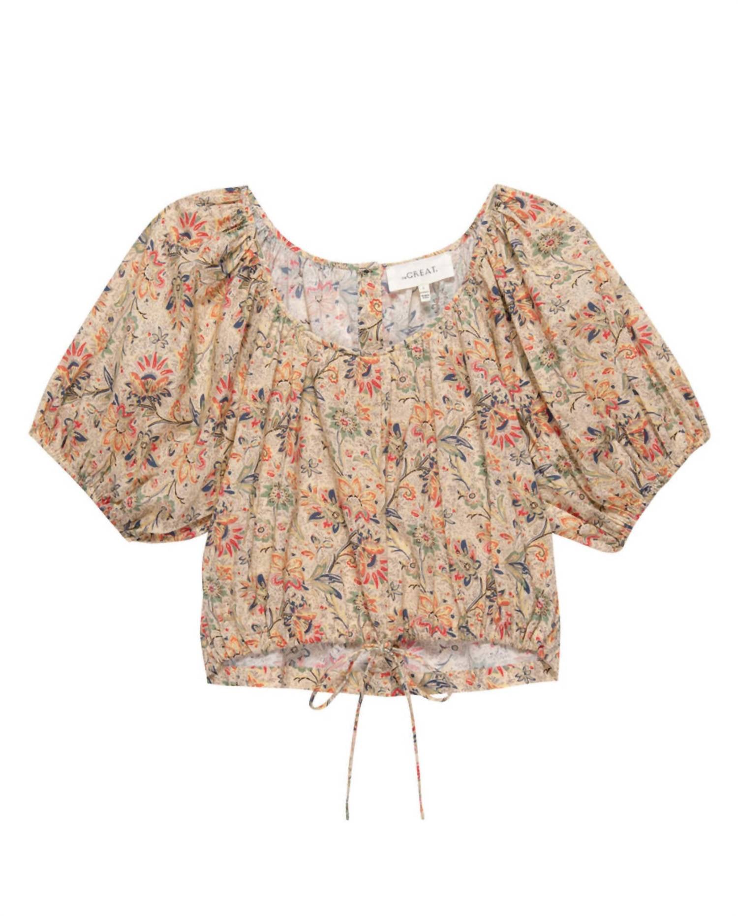 

Женский топ Provence в персиковом цвете с узором Paisley Floral THE GREAT