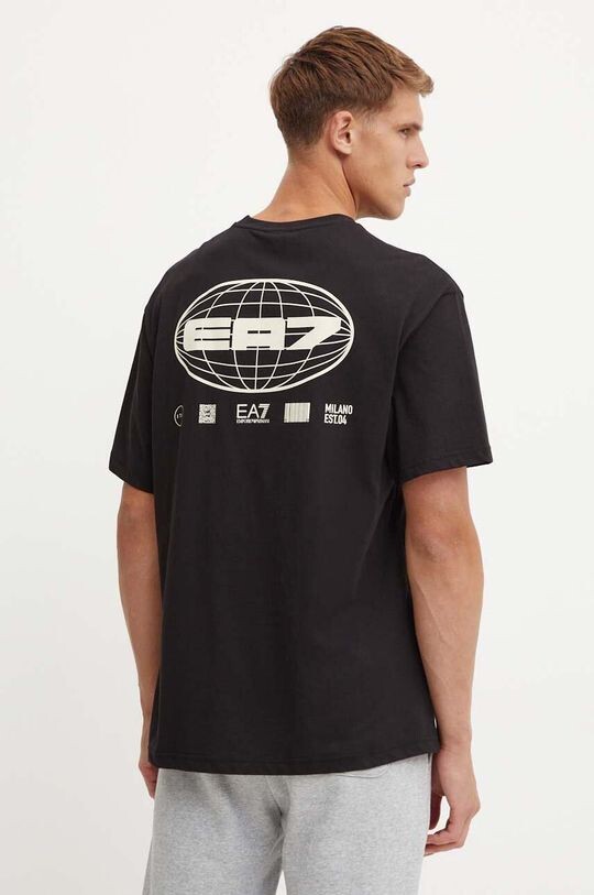 

Хлопковая футболка EA7 Emporio Armani, черный