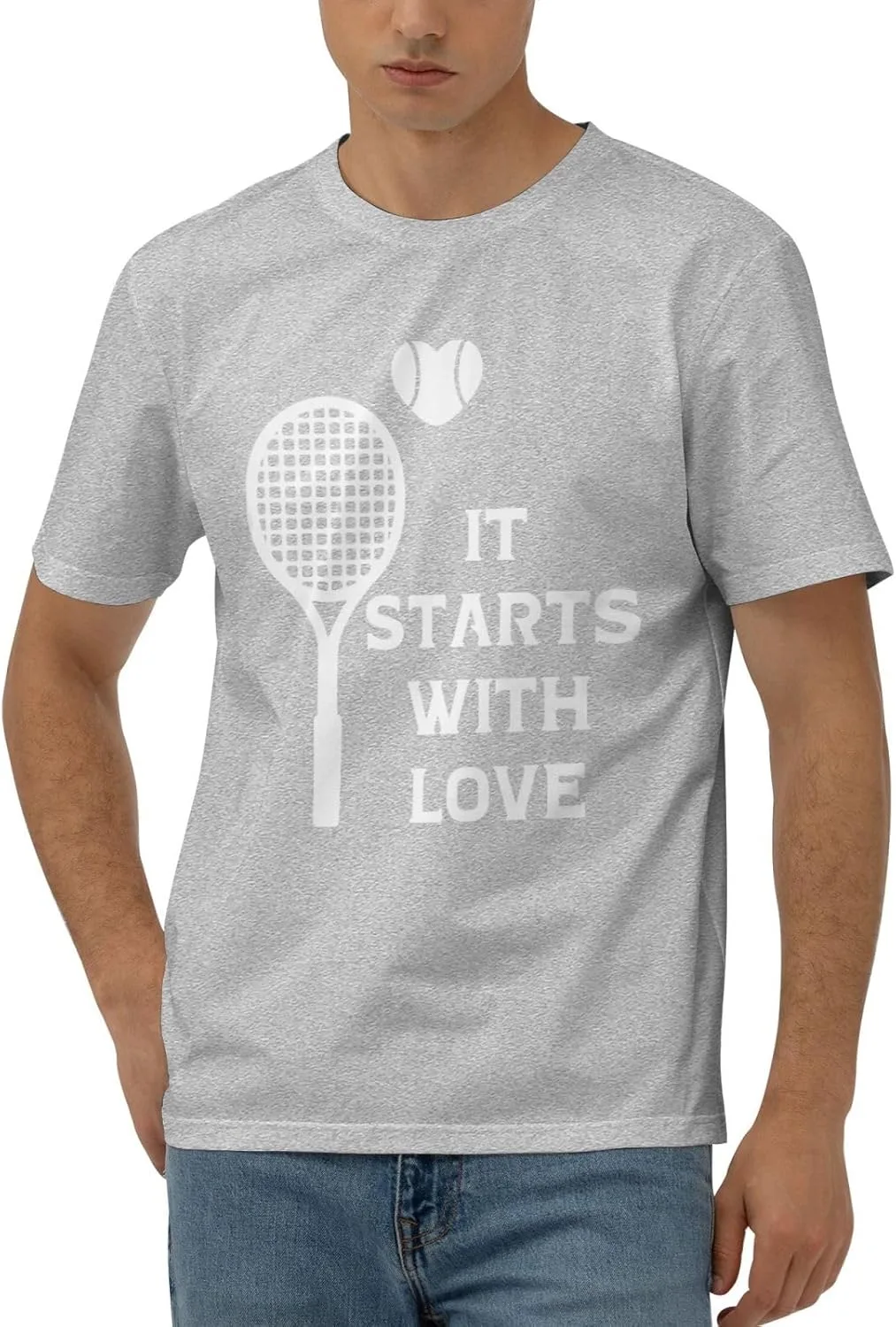 

Футболка It Starts with Love мужская короткий рукав Cotton Athletic Quick-Drying Black JYEXSEIZ