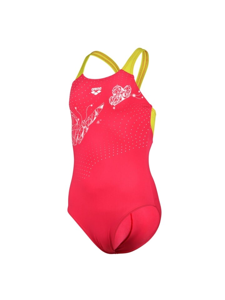 

Купальник Arena Butterfly Mädchen Swim V Back Badeanzug, розовый