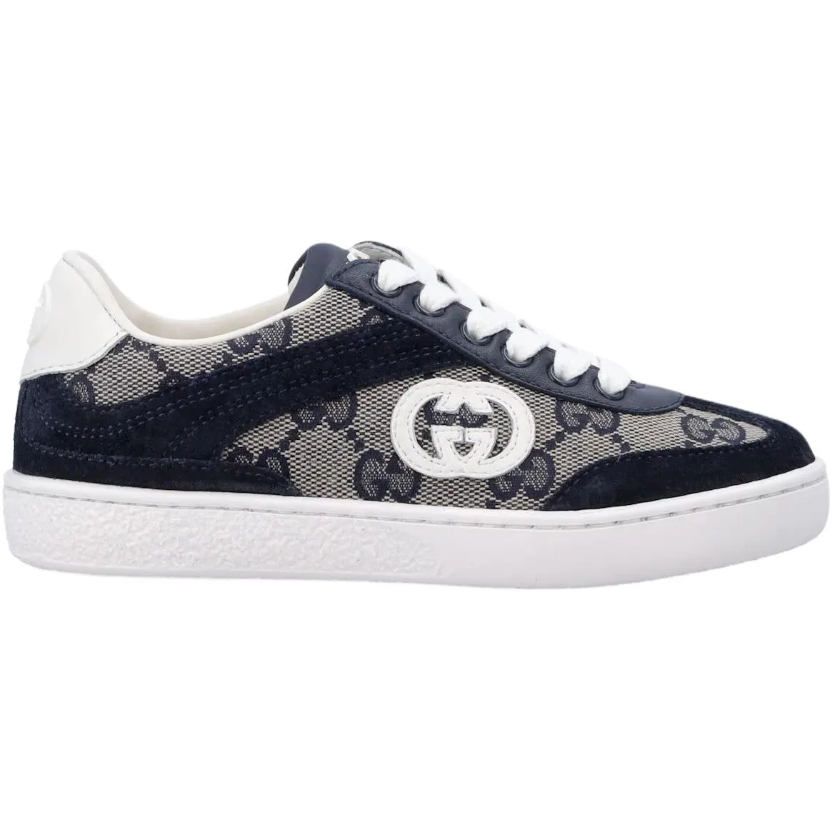 Кроссовки детские Gucci GG Canvas Suede Low top бежево-голубые — фото 3