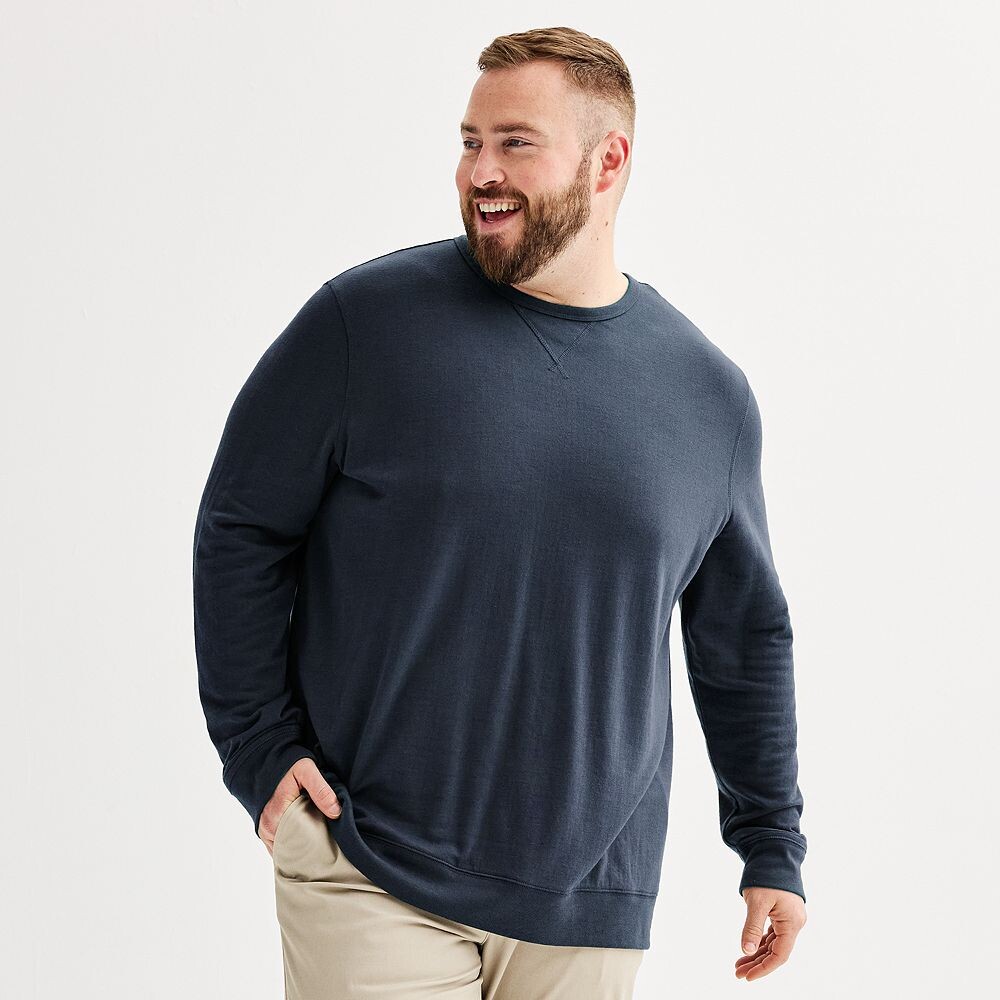 

Супермягкая футболка двойной вязки Big & Tall Sonoma Goods For Life, темно-синий