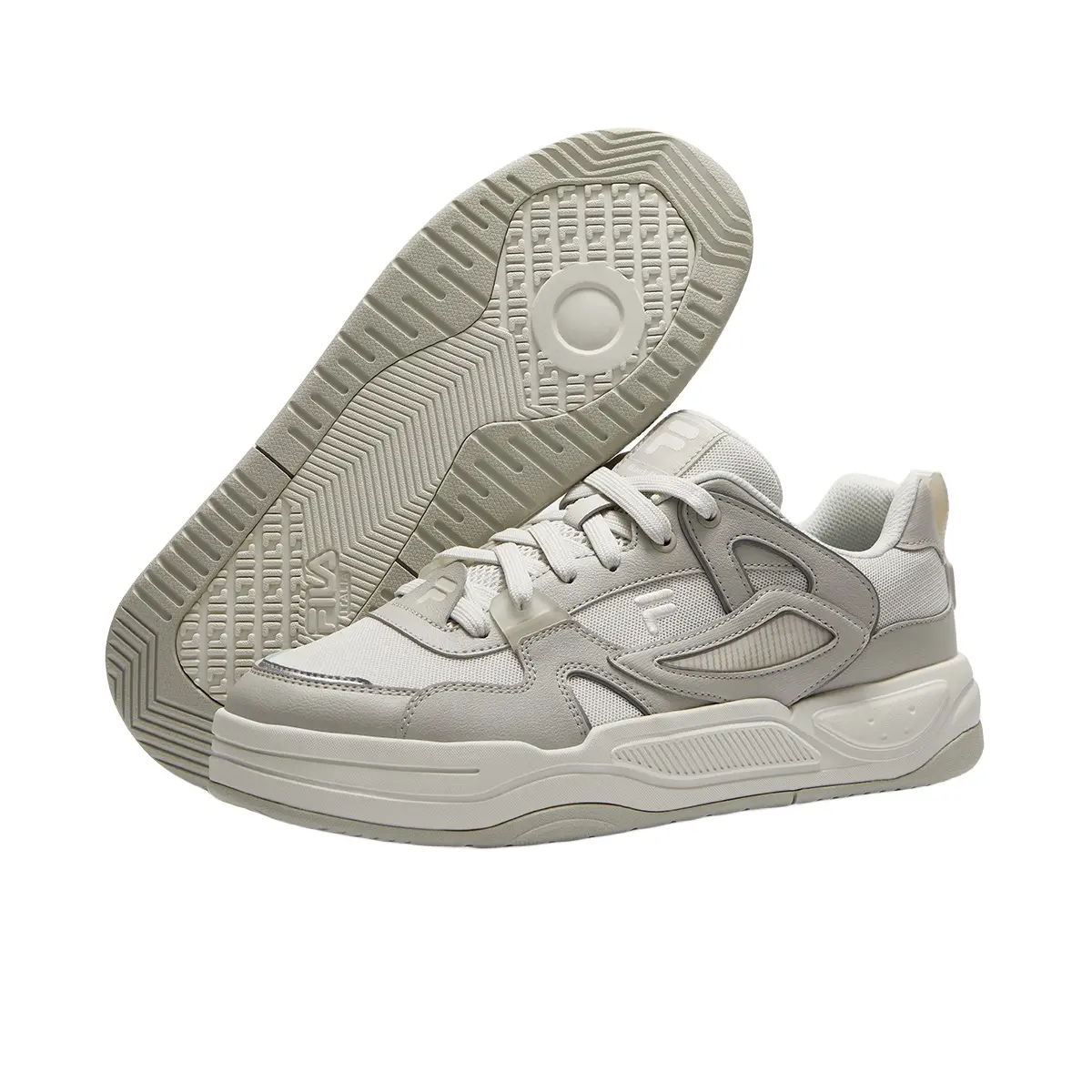 Кроссовки FILA FUSION BANK II Skateboarding Shoes Men Low-top Foggy Grey/Moon Grey, светло-серый — фото 4