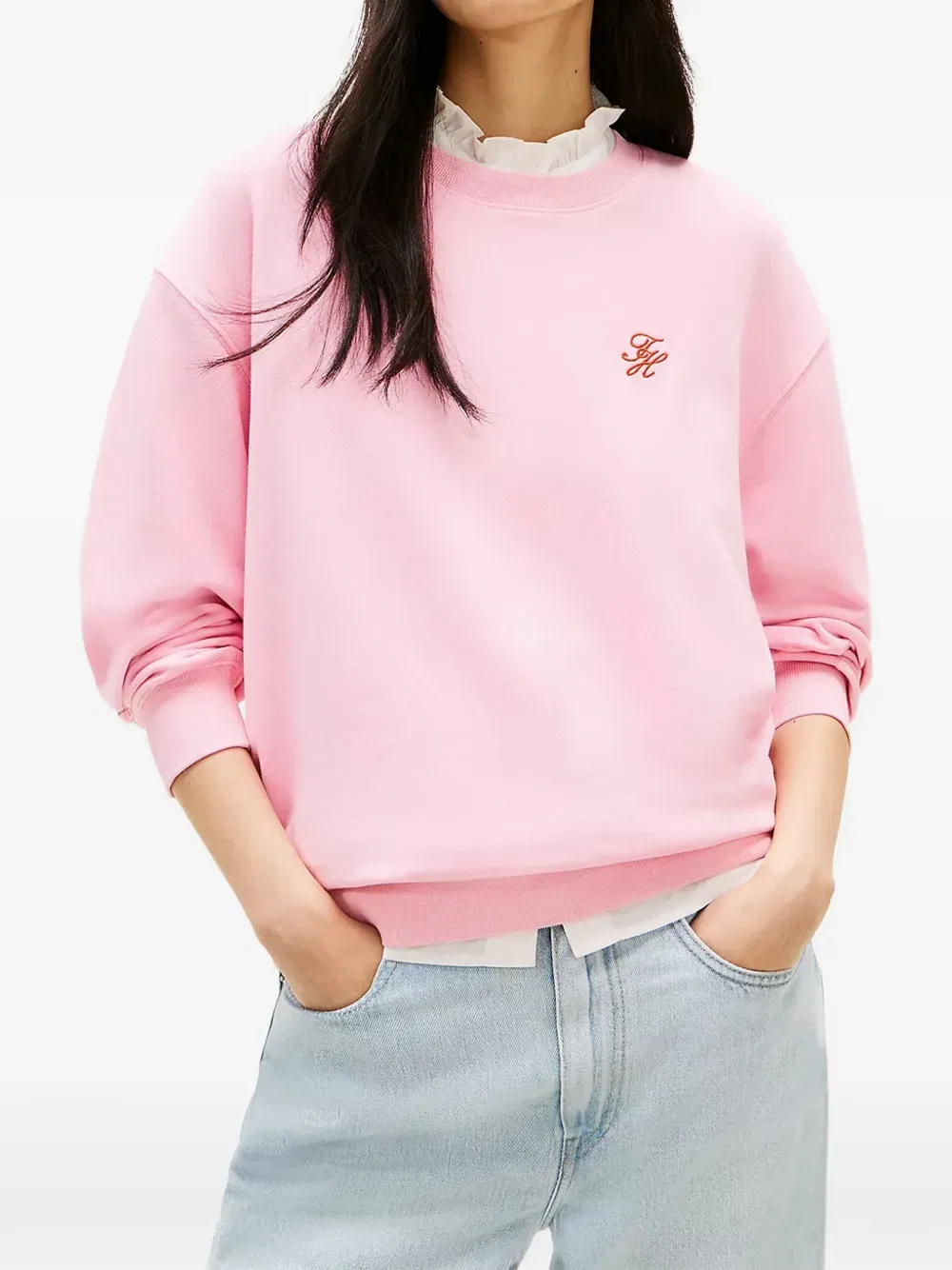 Толстовка с вышитым логотипом Tommy Hilfiger, розовый — фото 3