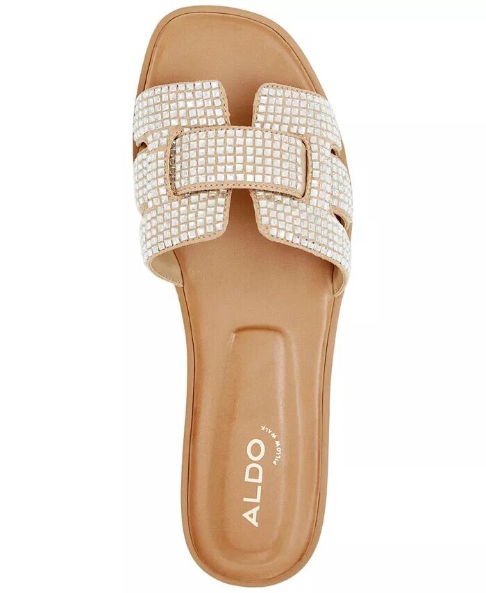 Женские сандалии Elenaa на плоской подошве с заклепками ALDO, коричневый/бежевый — фото 4