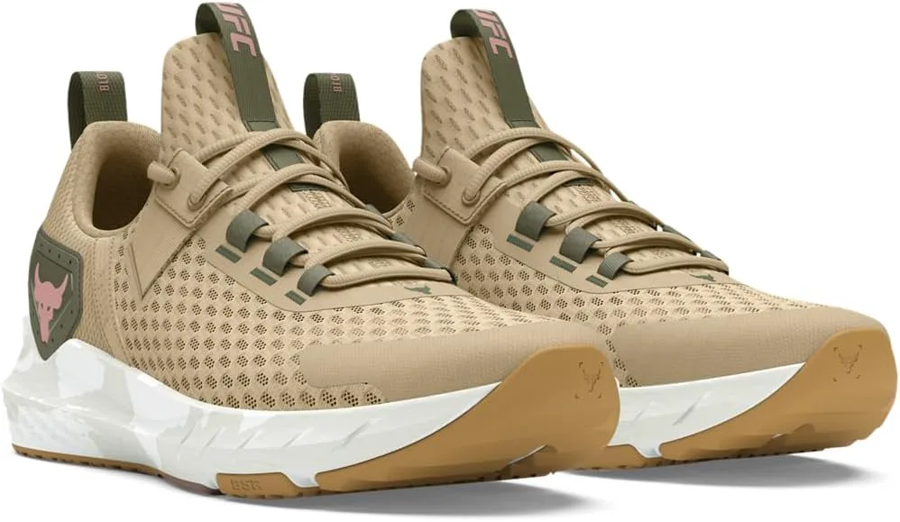 Кроссовки мужские Under Armour Project Rock Blood Sweat Respect 4, белый/коричневый — фото 3