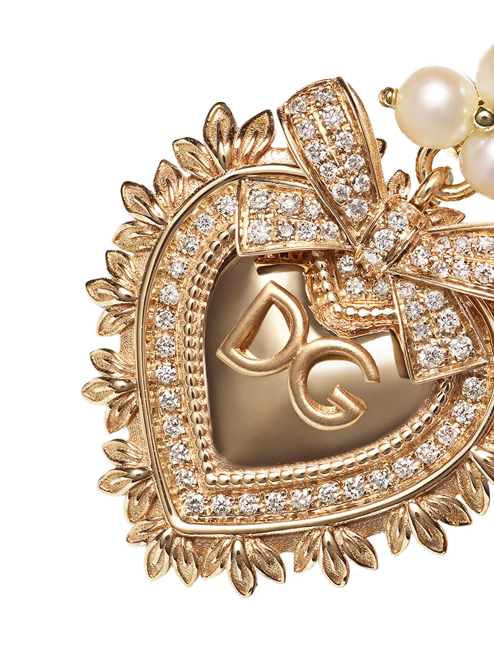 Серьги Devotion из желтого золота с бриллиантами DOLCE & GABBANA, золотой — фото 3