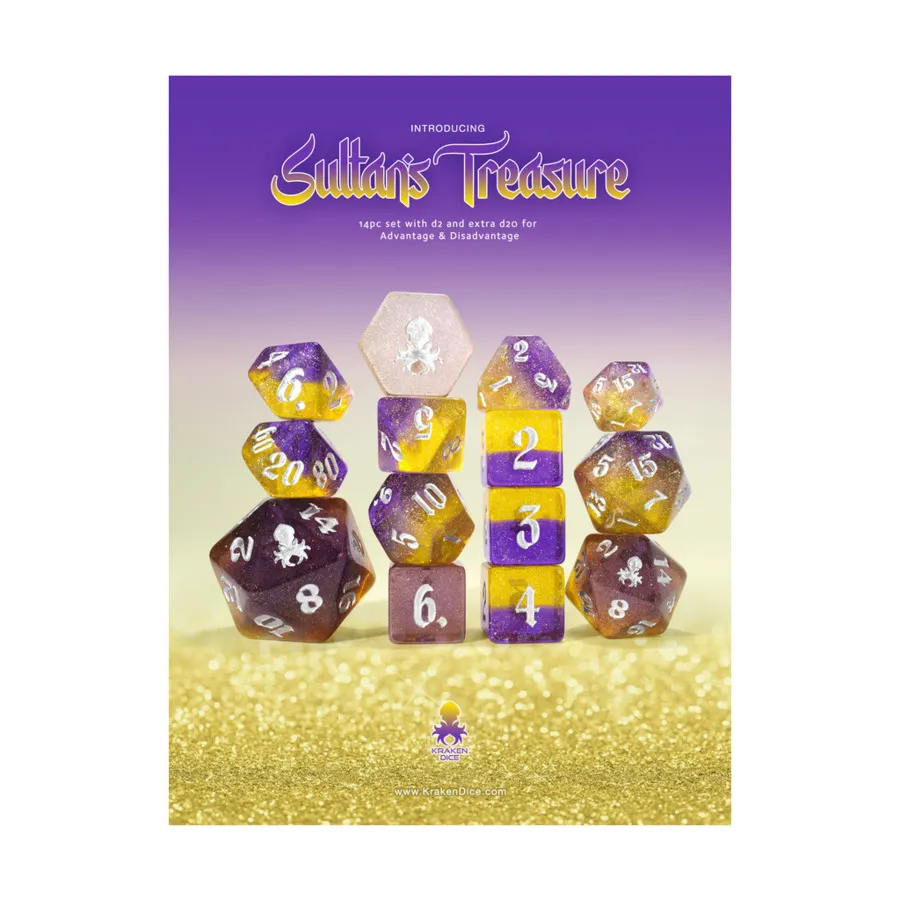 

Поликомплект — Сокровище султана с серебром (14), Poly Sets - Glitter (Kraken Dice)