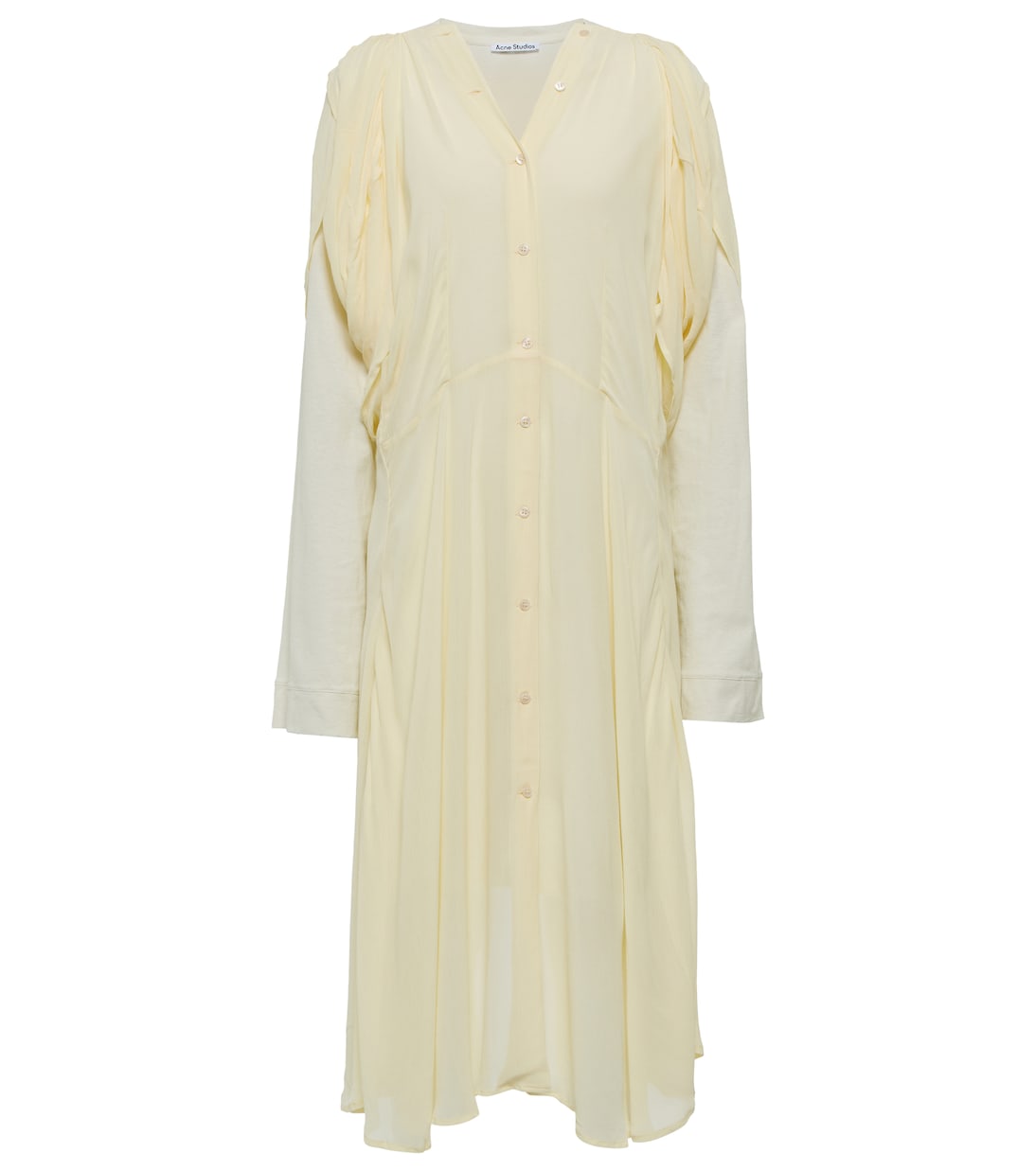 

Многослойное платье миди Acne Studios, Pale Yellow