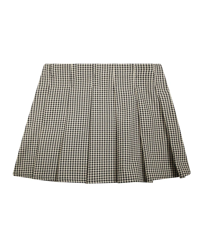 

Мини-Юбка в мелкую клетку с плиссировкой Patrizia Pepe, серый