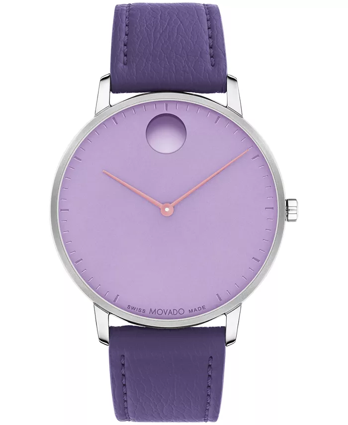 

Унисекс часы Plum Leather с швейцарским кварцевым механизмом, 41 мм Movado