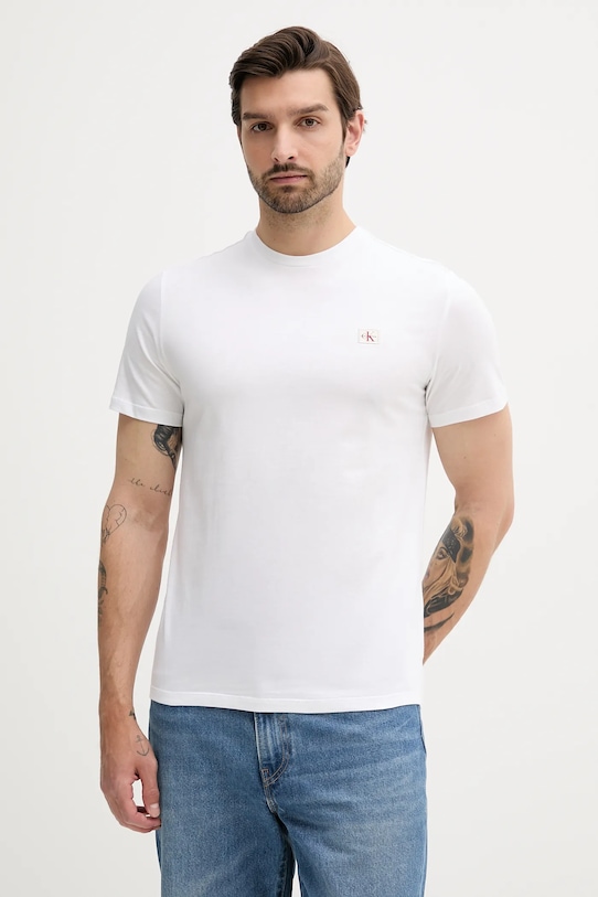 

Хлопковая футболка Calvin Klein Jeans, белый