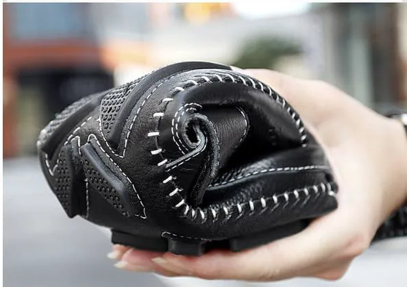 

Мужские кожаные мюли DESESE, удобные сабо, дышащая кожа с перфорацией, обувь на выход без шнурков, нескользящие повседневные лоферы, синий